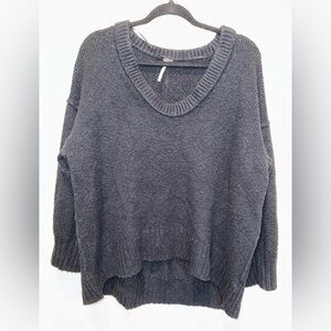 Free People Charcoal V-Neck Sweater